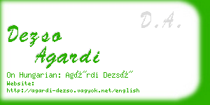 dezso agardi business card